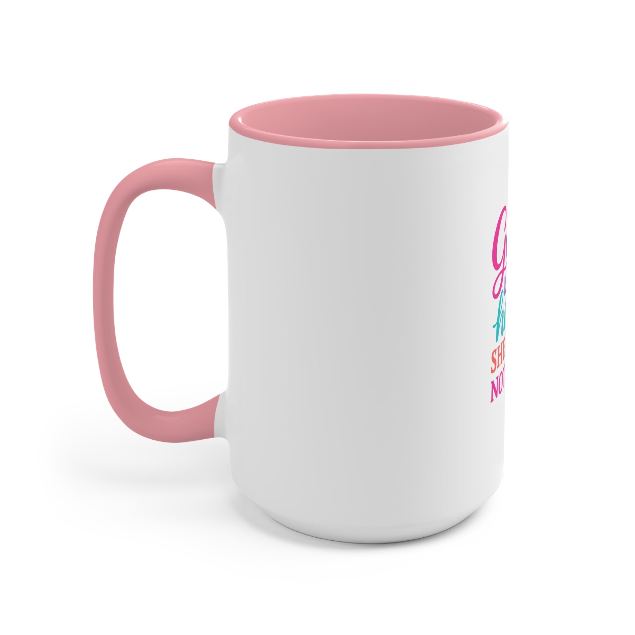 Strawberry & Watermelon Accent Mug — Pink Interior Fruit Pattern Coffee Cup