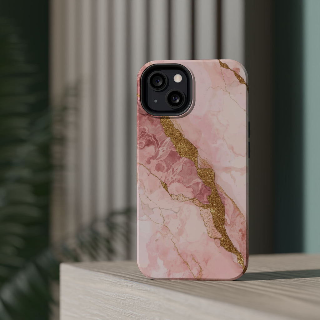 Pink Marble Magnetic Impact-Resistant Phone Case