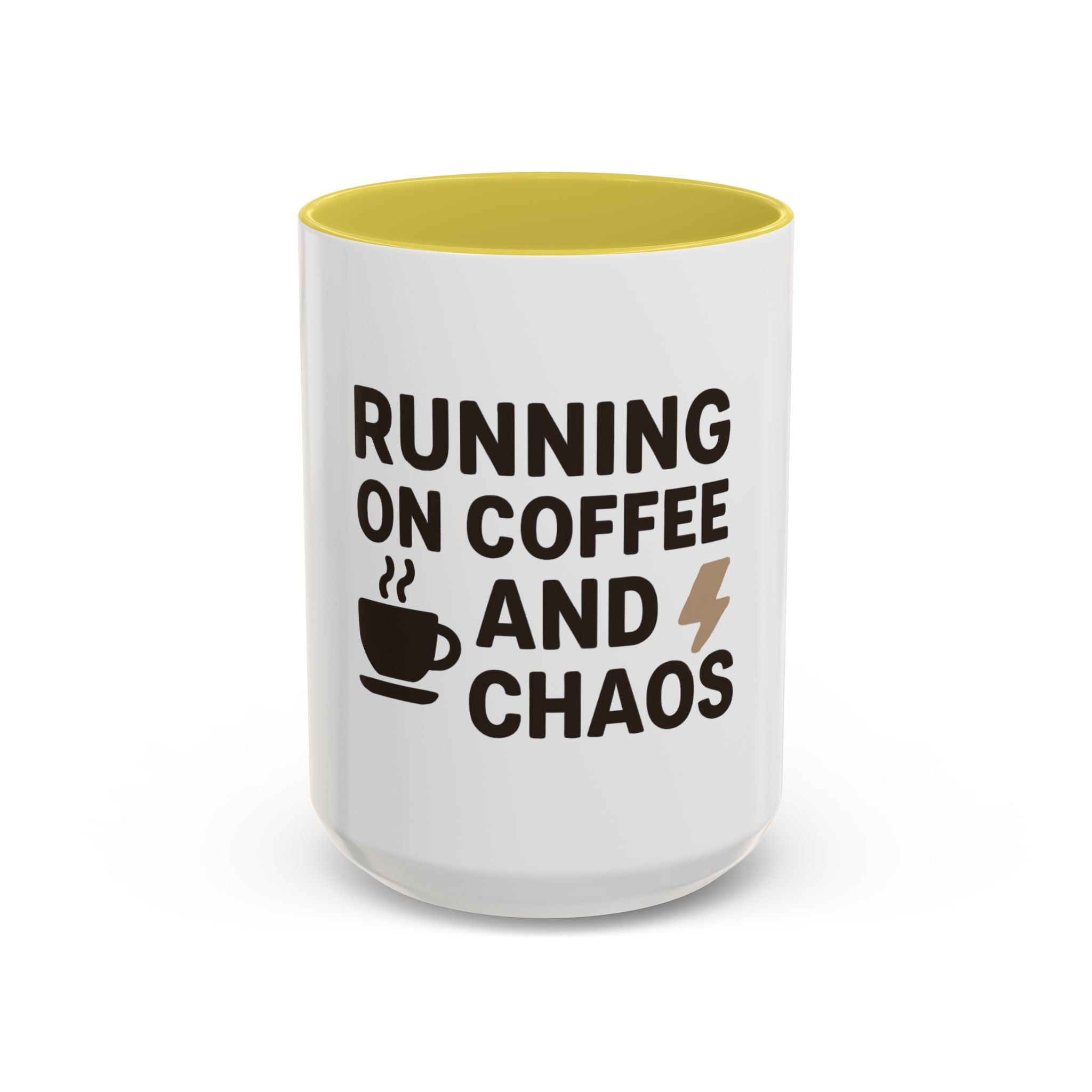 Running on Coffee and Chaos Mug (11oz/15oz) — Funny Coffee Cup for Busy Moms & Professionals