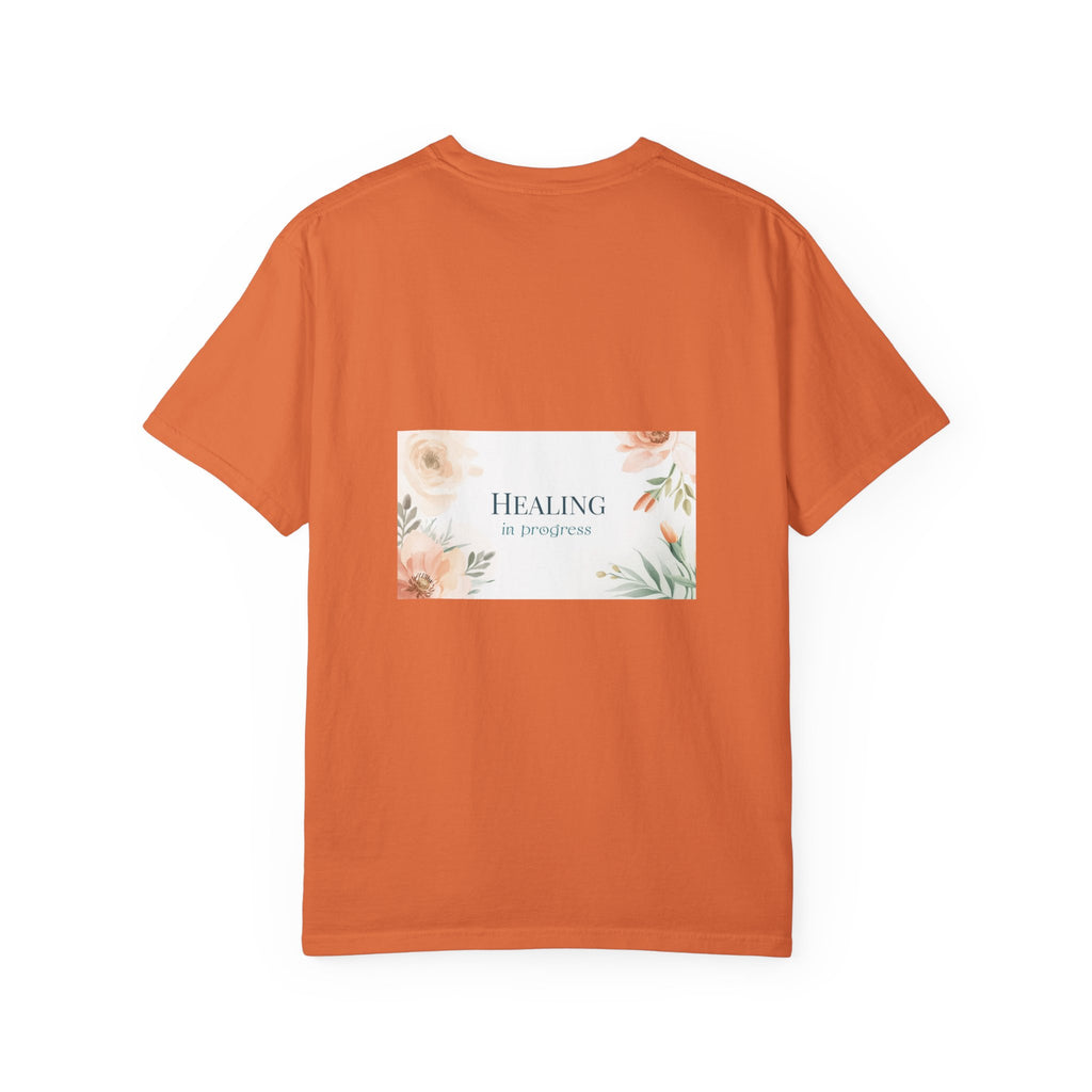 T-Shirt — 'Healing in Progress' Floral Pocket Graphic Tee