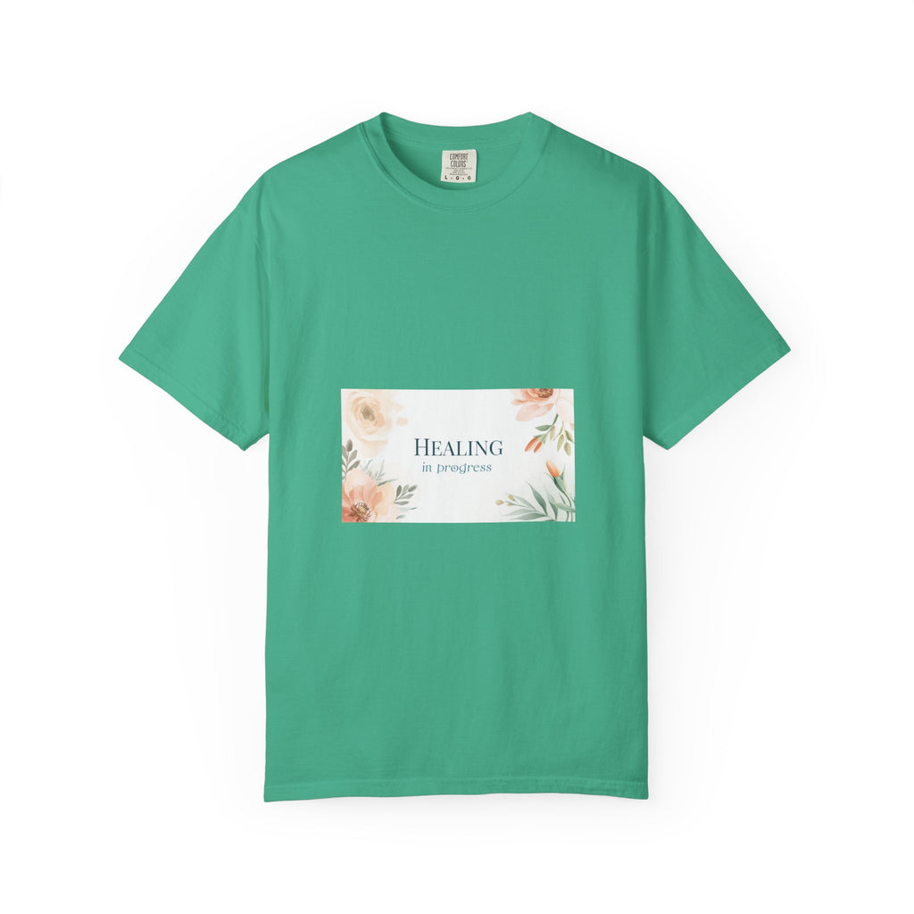 T-Shirt — 'Healing in Progress' Floral Pocket Graphic Tee