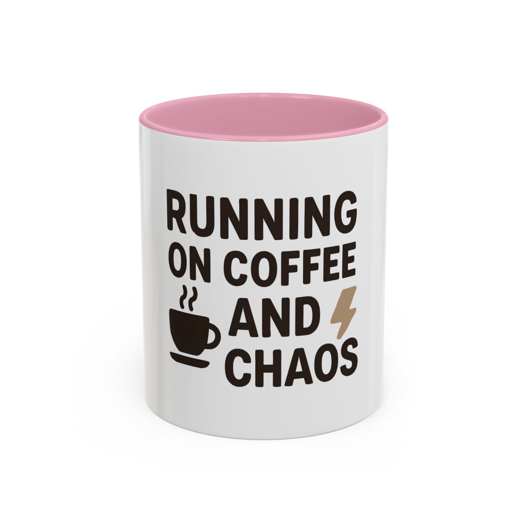 Running on Coffee and Chaos Mug (11oz/15oz) — Funny Coffee Cup for Busy Moms & Professionals
