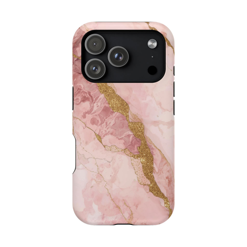 Pink Marble Magnetic Impact-Resistant Phone Case