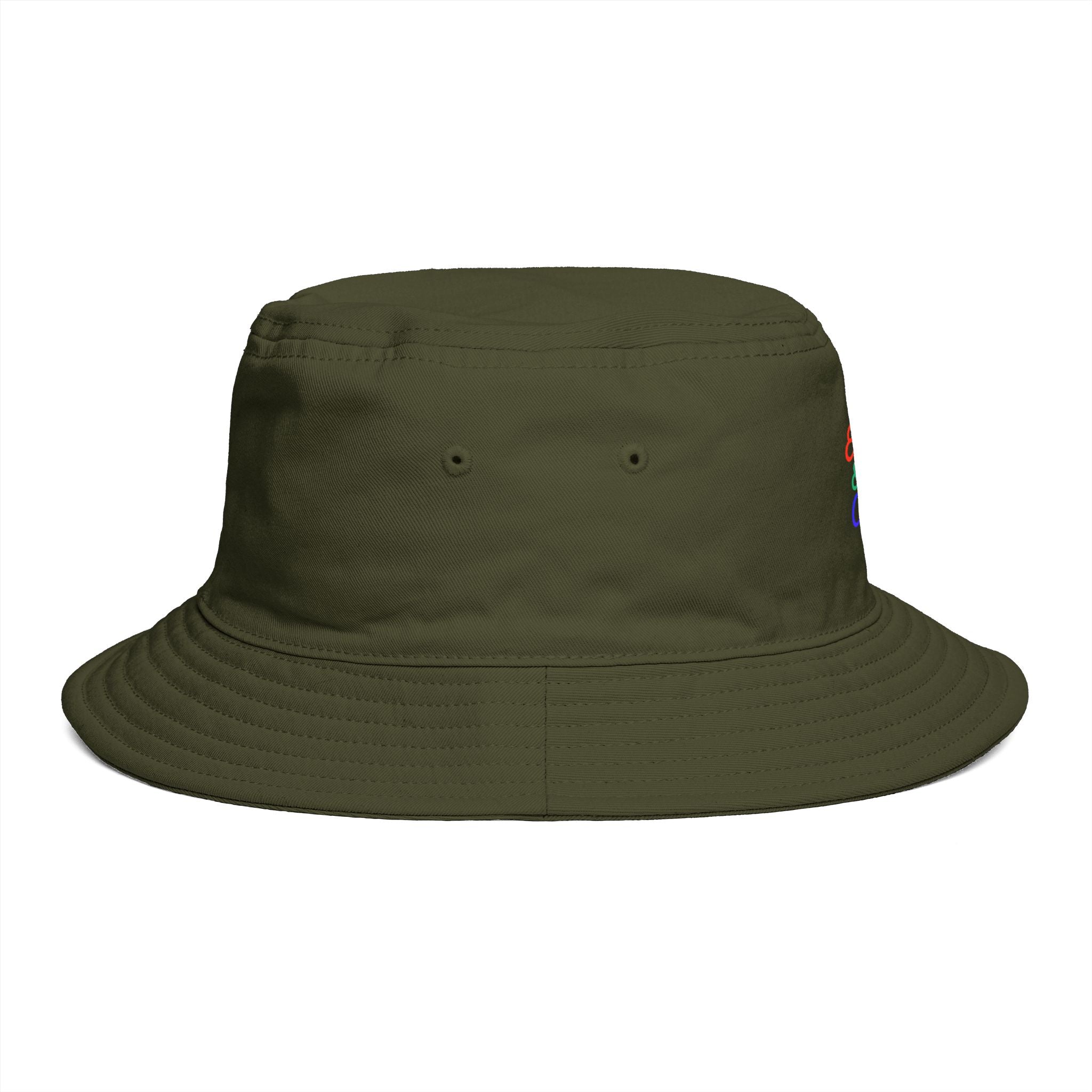Errands & Iced Coffee Bucket Hat — Retro Rainbow Casual Sun Hat