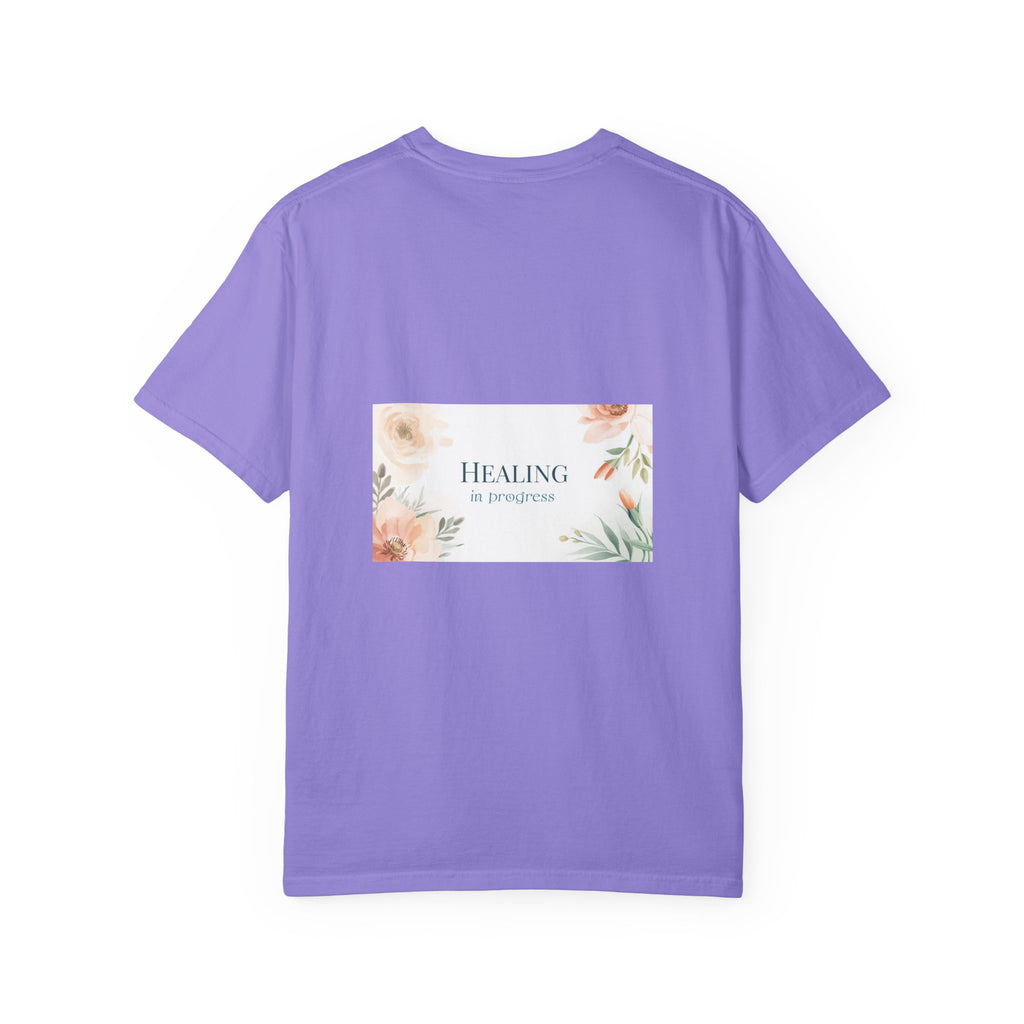 T-Shirt — 'Healing in Progress' Floral Pocket Graphic Tee