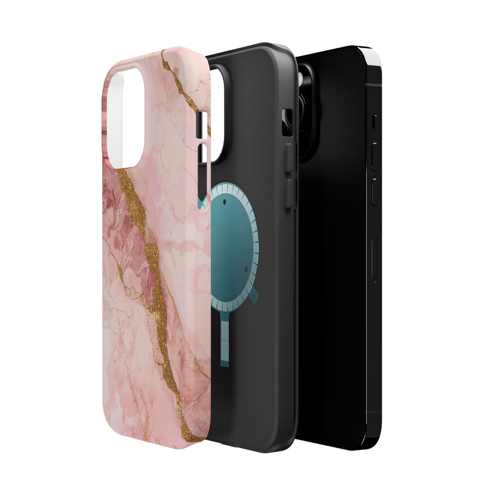 Pink Marble Magnetic Impact-Resistant Phone Case