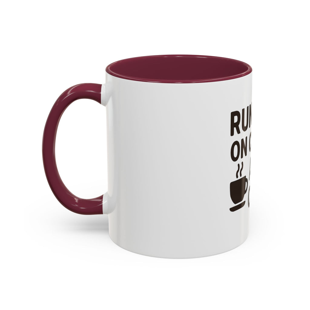 Running on Coffee and Chaos Mug (11oz/15oz) — Funny Coffee Cup for Busy Moms & Professionals