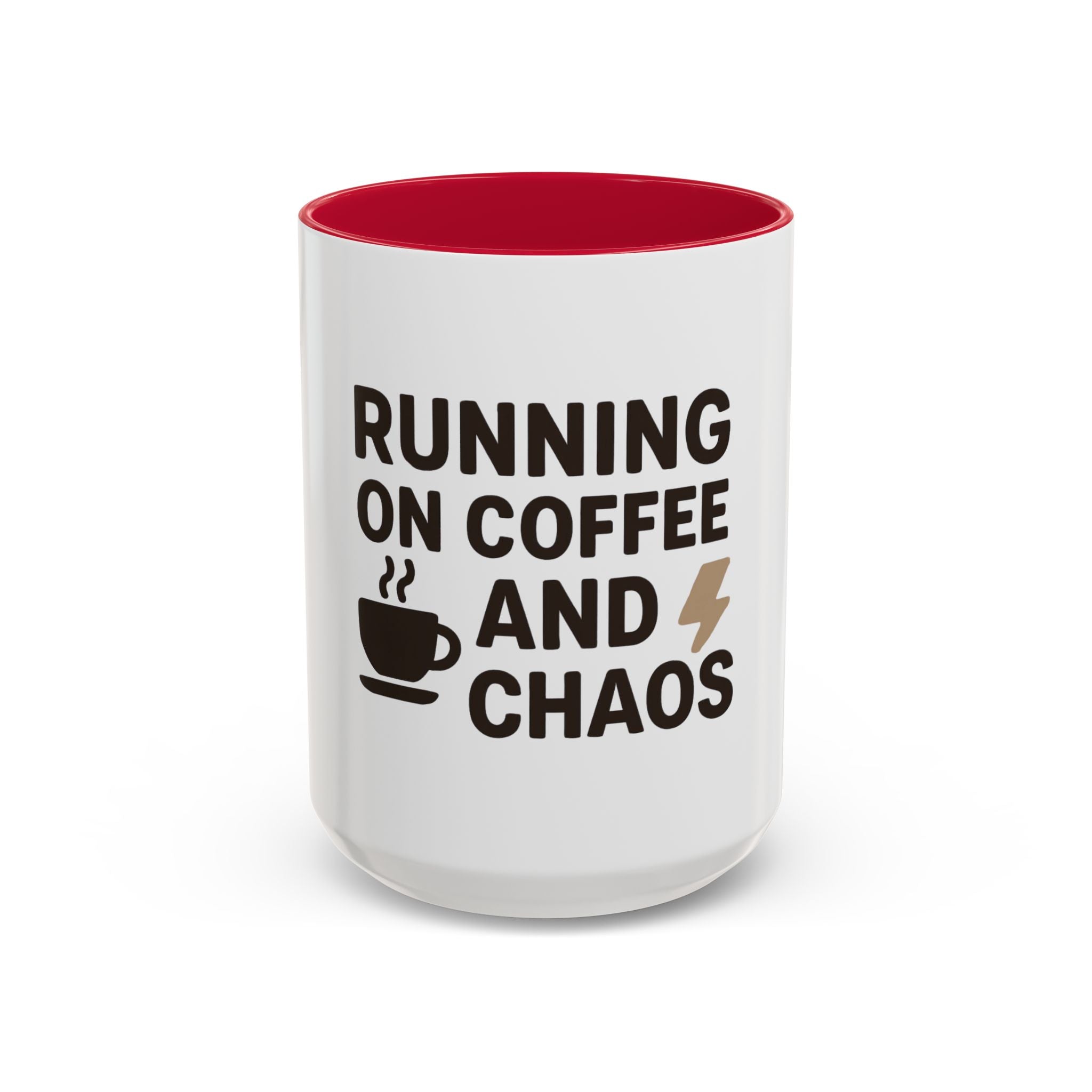 Running on Coffee and Chaos Mug (11oz/15oz) — Funny Coffee Cup for Busy Moms & Professionals