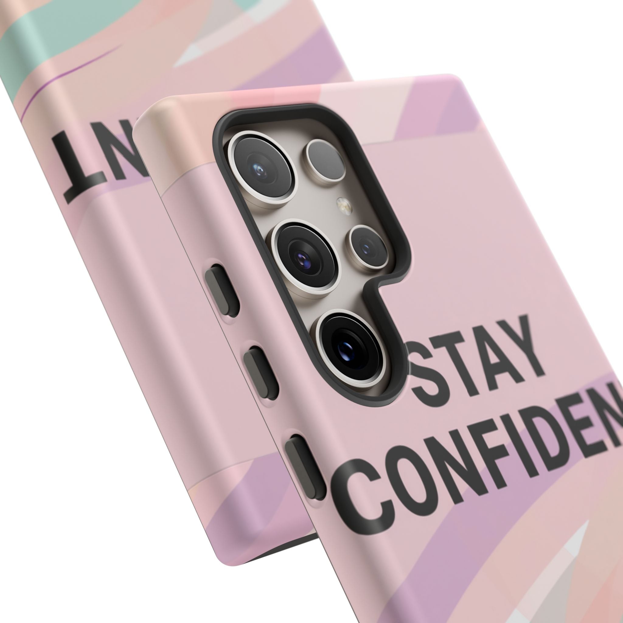 Phone Case - "Stay Confident That Girl Energy" Pink Motivational Protective Case