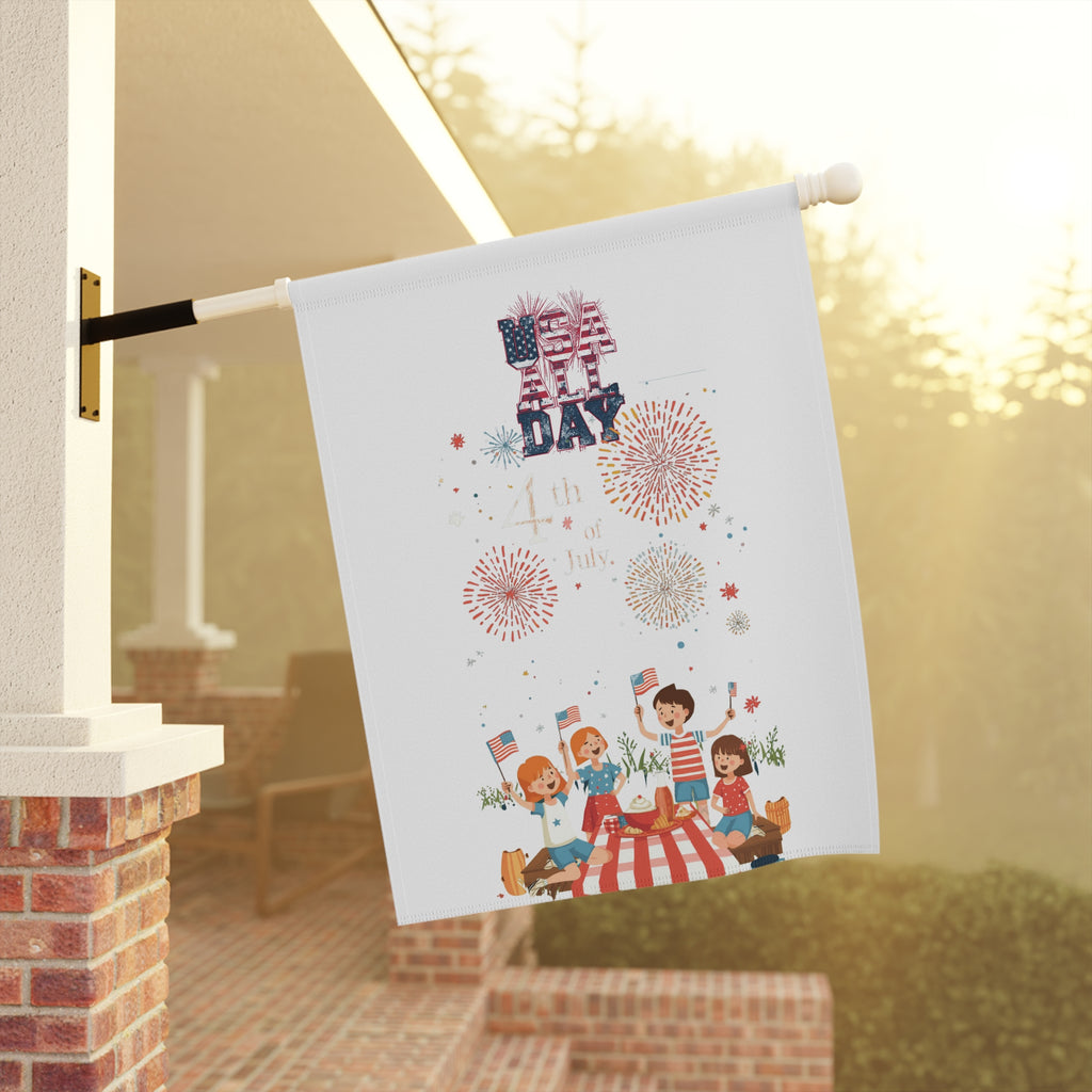 Patriotic Floral 'Sweet Land of Liberty' Garden Flag