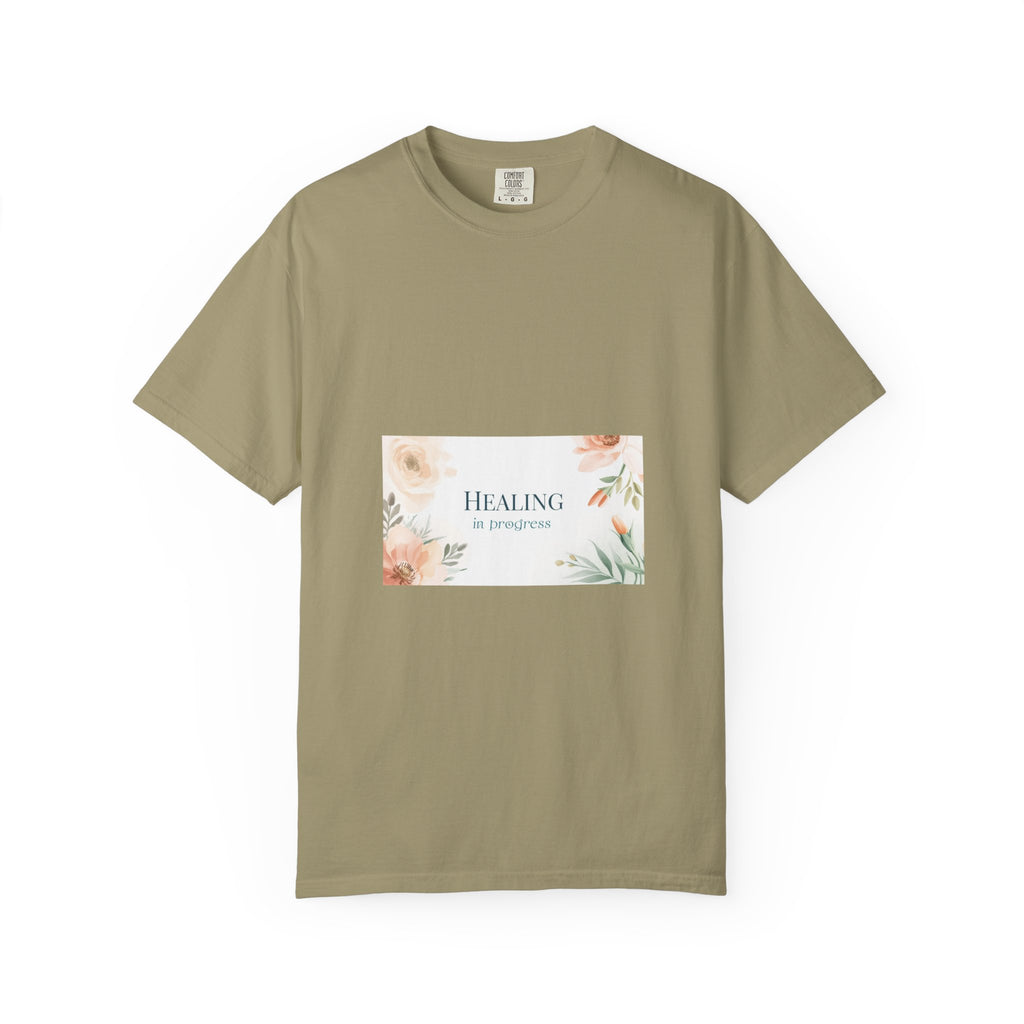 T-Shirt — 'Healing in Progress' Floral Pocket Graphic Tee
