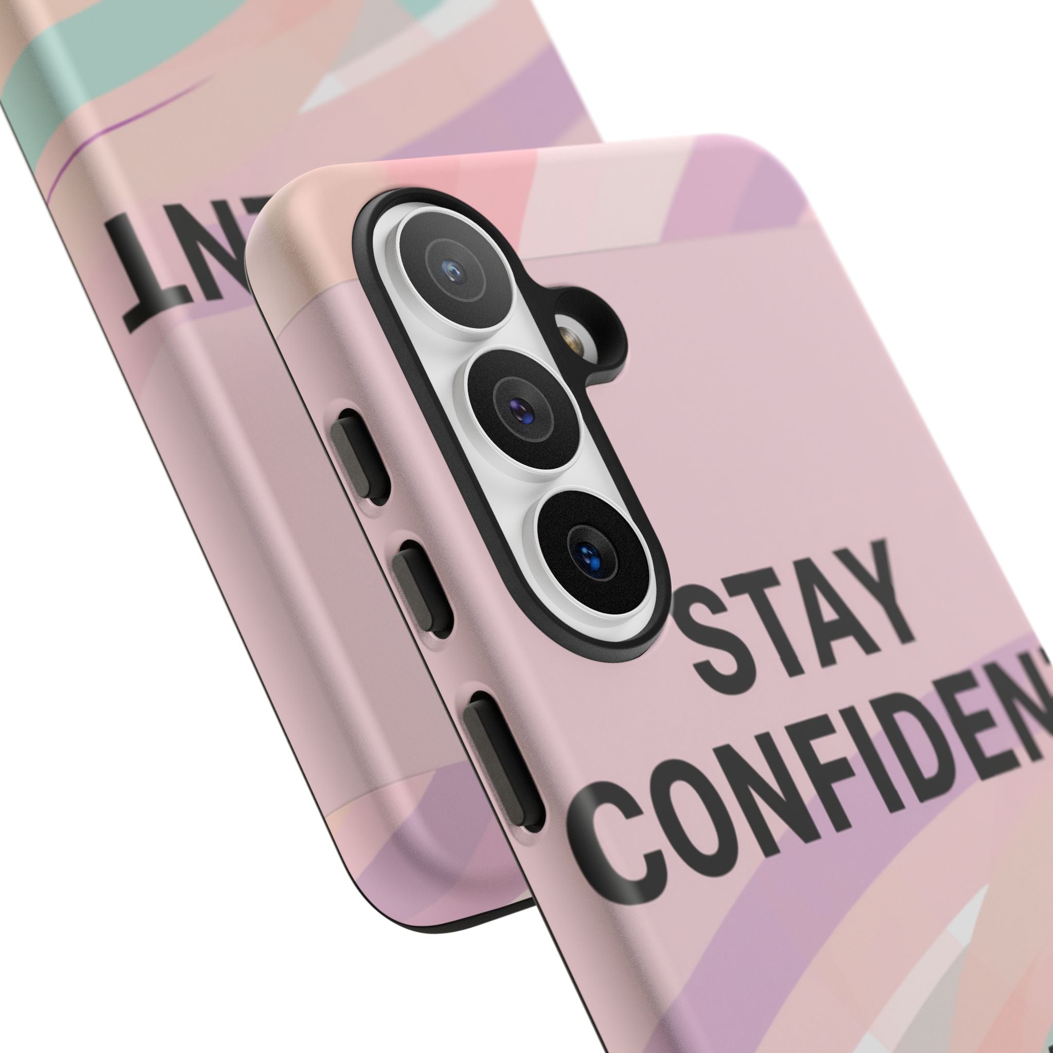 Phone Case - "Stay Confident That Girl Energy" Pink Motivational Protective Case