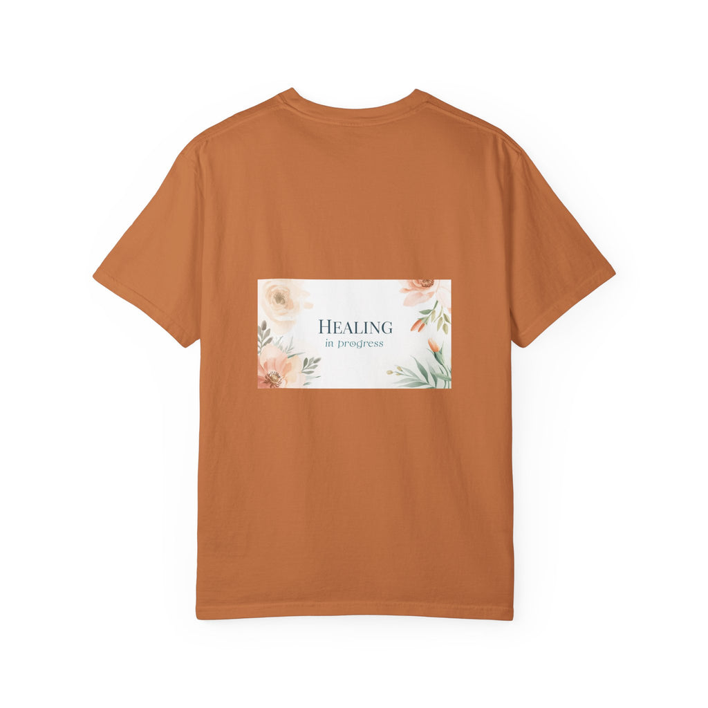T-Shirt — 'Healing in Progress' Floral Pocket Graphic Tee