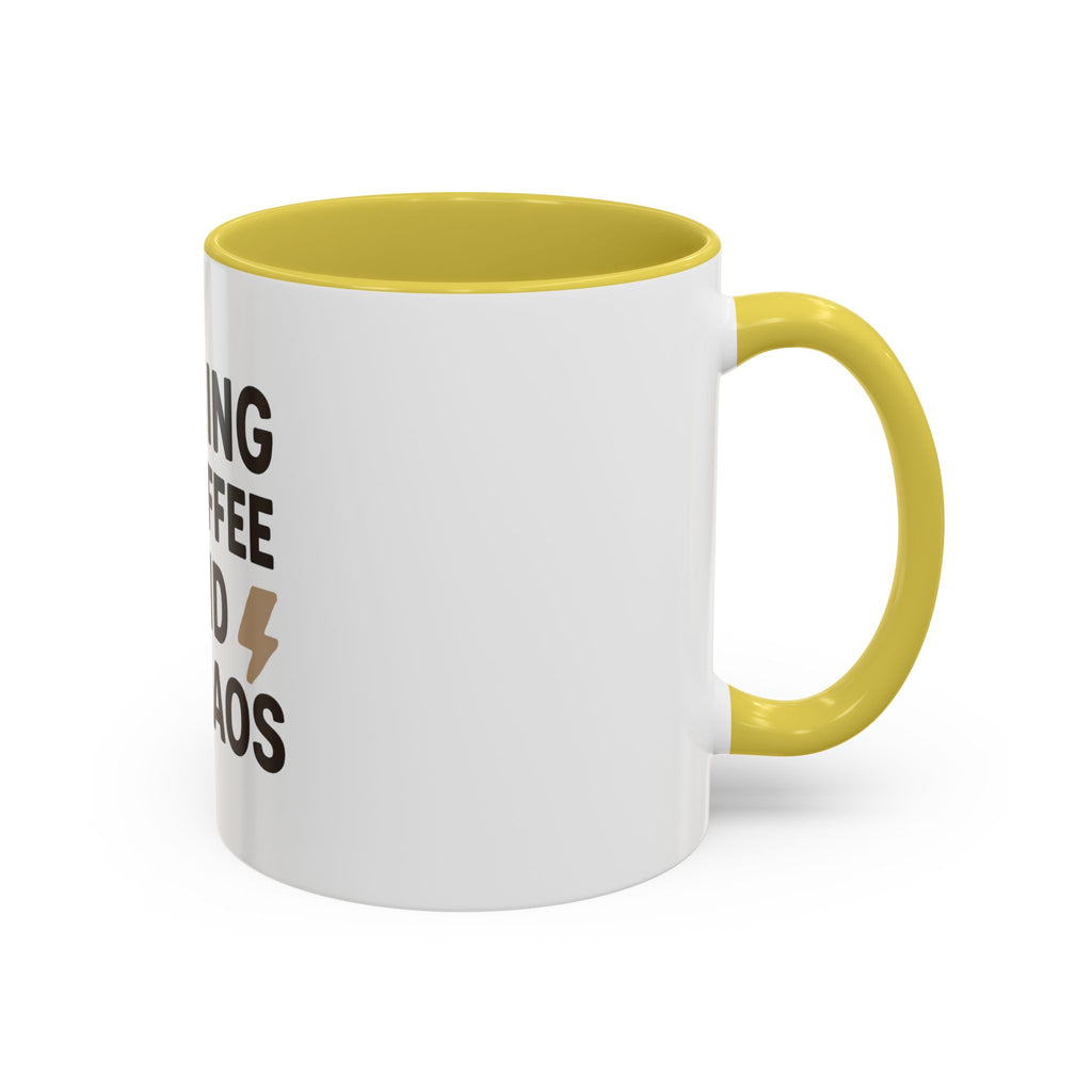 Running on Coffee and Chaos Mug (11oz/15oz) — Funny Coffee Cup for Busy Moms & Professionals