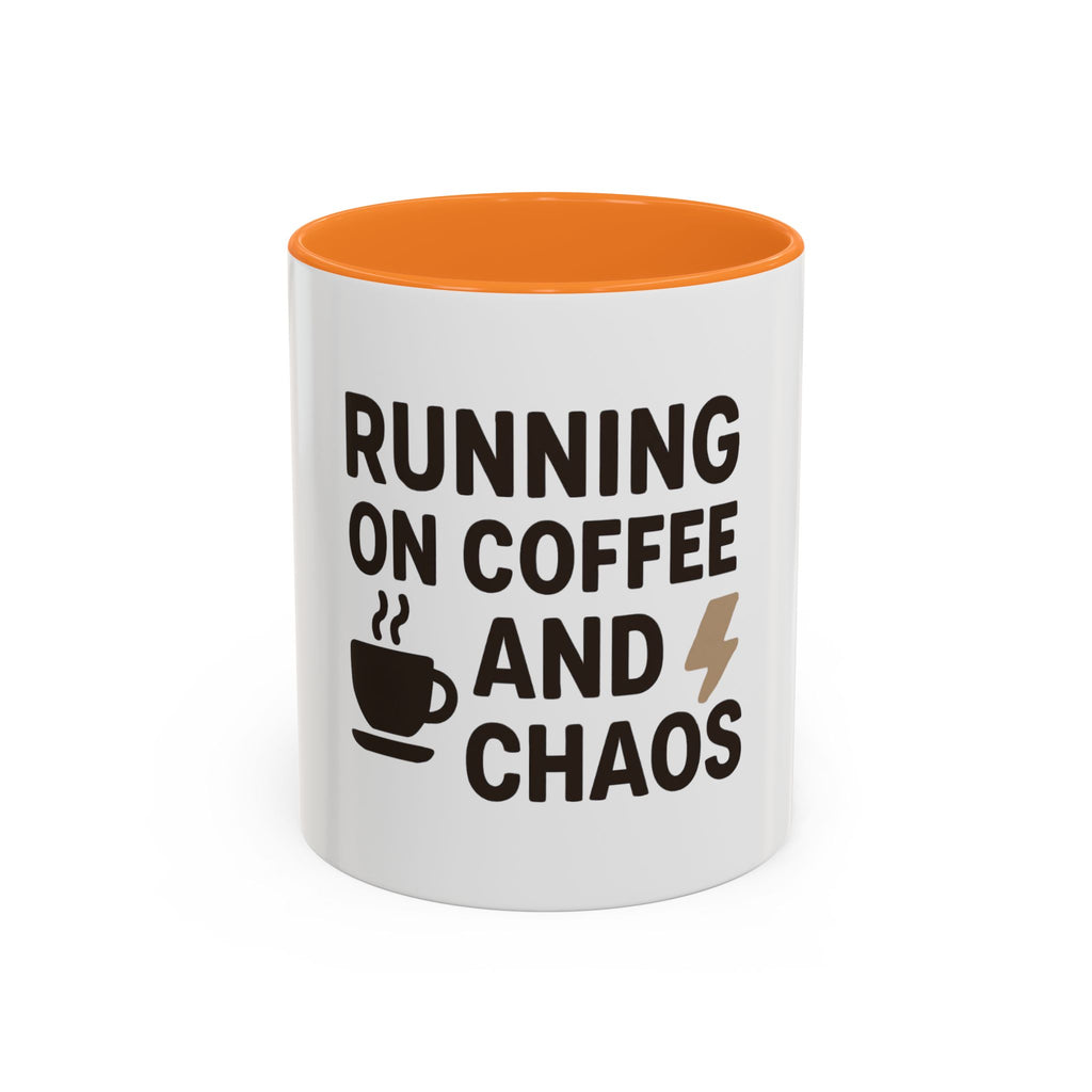 Running on Coffee and Chaos Mug (11oz/15oz) — Funny Coffee Cup for Busy Moms & Professionals