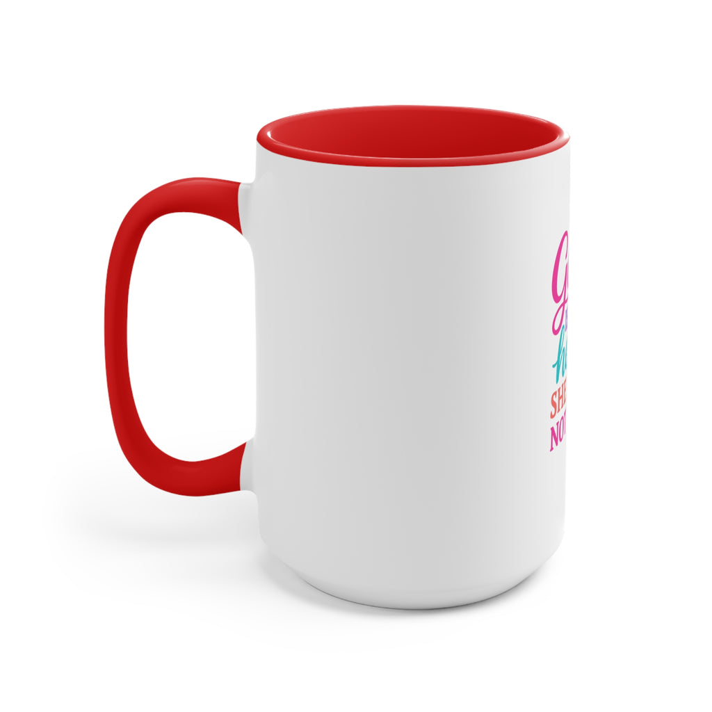 Strawberry & Watermelon Accent Mug — Pink Interior Fruit Pattern Coffee Cup